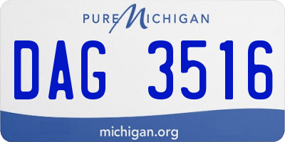 MI license plate DAG3516