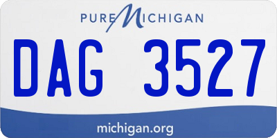 MI license plate DAG3527