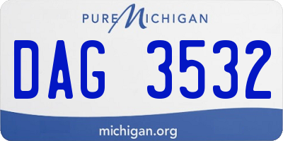 MI license plate DAG3532