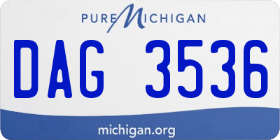 MI license plate DAG3536