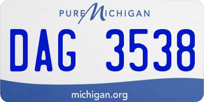 MI license plate DAG3538