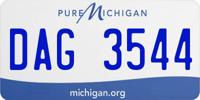MI license plate DAG3544