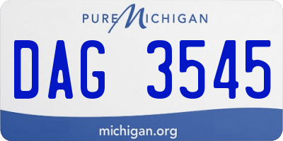 MI license plate DAG3545