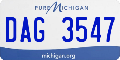 MI license plate DAG3547