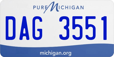 MI license plate DAG3551