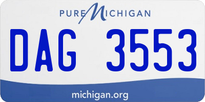 MI license plate DAG3553