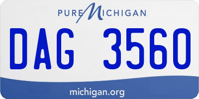 MI license plate DAG3560