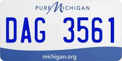 MI license plate DAG3561