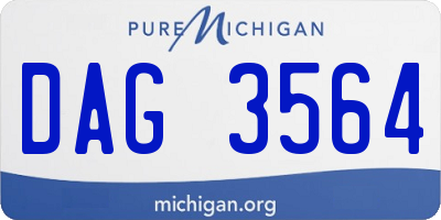 MI license plate DAG3564