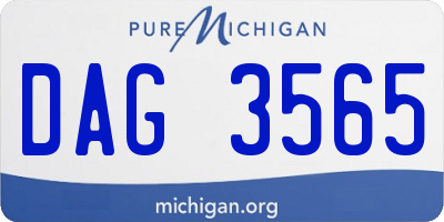 MI license plate DAG3565
