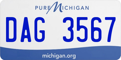 MI license plate DAG3567