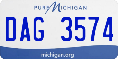 MI license plate DAG3574
