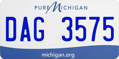 MI license plate DAG3575