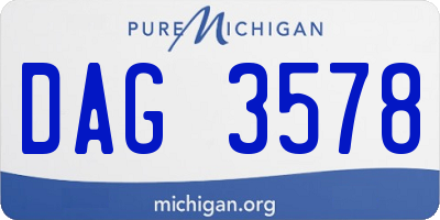 MI license plate DAG3578