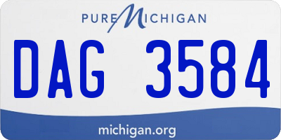 MI license plate DAG3584