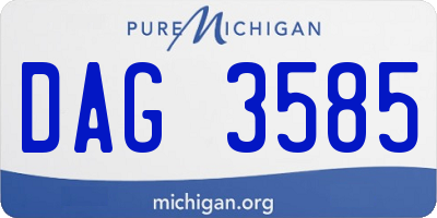 MI license plate DAG3585