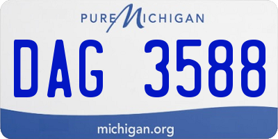 MI license plate DAG3588