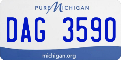 MI license plate DAG3590