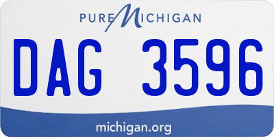 MI license plate DAG3596