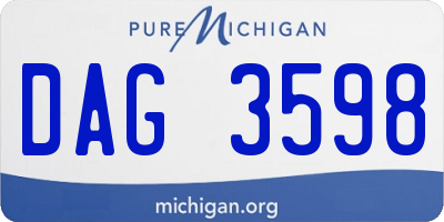 MI license plate DAG3598