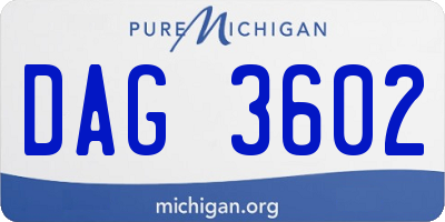 MI license plate DAG3602