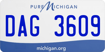 MI license plate DAG3609