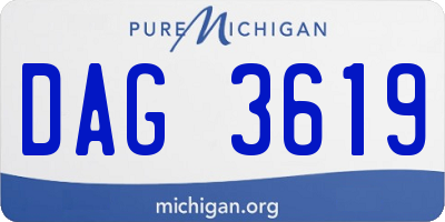MI license plate DAG3619