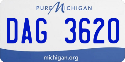 MI license plate DAG3620