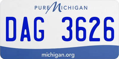 MI license plate DAG3626