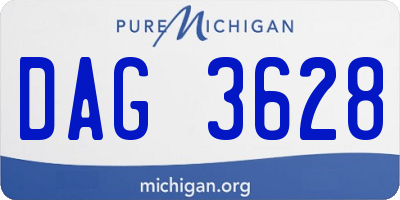 MI license plate DAG3628