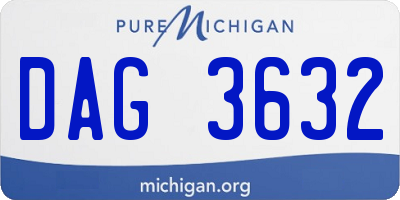 MI license plate DAG3632
