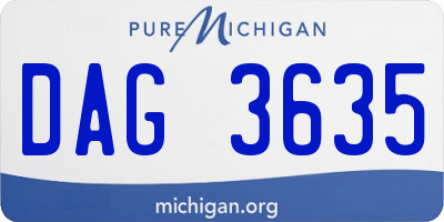 MI license plate DAG3635