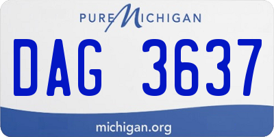 MI license plate DAG3637