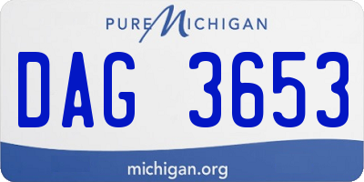 MI license plate DAG3653