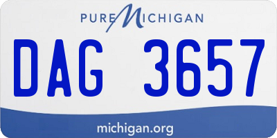 MI license plate DAG3657