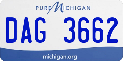MI license plate DAG3662
