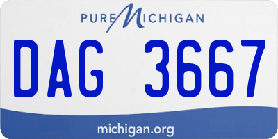 MI license plate DAG3667