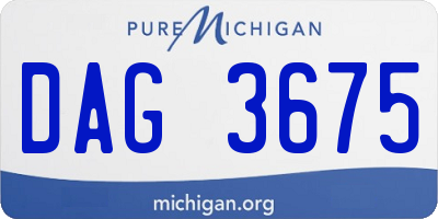 MI license plate DAG3675