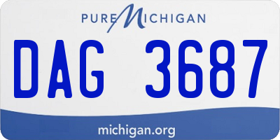 MI license plate DAG3687