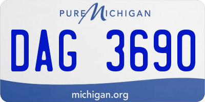 MI license plate DAG3690