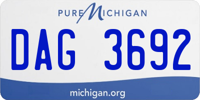 MI license plate DAG3692