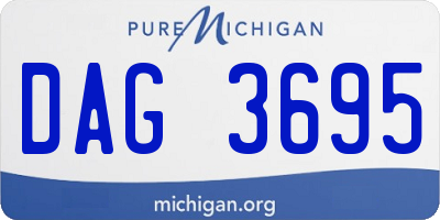 MI license plate DAG3695