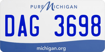 MI license plate DAG3698