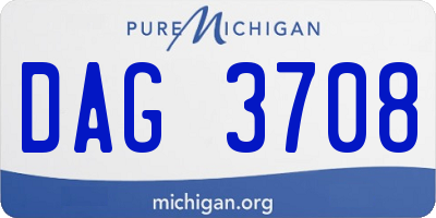 MI license plate DAG3708