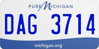 MI license plate DAG3714