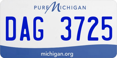 MI license plate DAG3725