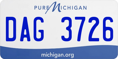 MI license plate DAG3726