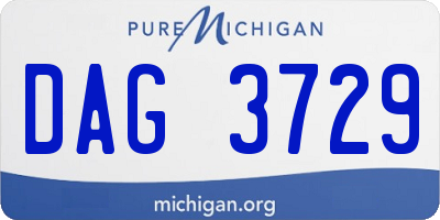 MI license plate DAG3729