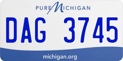 MI license plate DAG3745