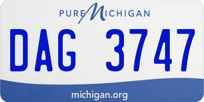 MI license plate DAG3747